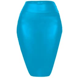 Women's Shiny Metallic Pencil Midi Skirt, Stretchy Coated Spandex, Office Ladies, Gothic Sheath, High Street, Elegant