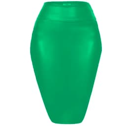 Women's Shiny Metallic Pencil Midi Skirt, Stretchy Coated Spandex, Office Ladies, Gothic Sheath, High Street, Elegant