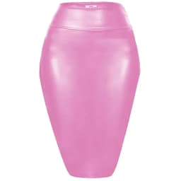 Women's Shiny Metallic Pencil Midi Skirt, Stretchy Coated Spandex, Office Ladies, Gothic Sheath, High Street, Elegant