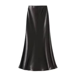 Women Summer Satin Long Skirt 2025 Trendy Elegant High Waist Solid Color Luxury Faldas