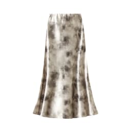 New In Chinese Style Ink Print Satin Long Skirts Women's 2025 Spring Summer Elegant High Waist Faldas