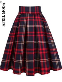 3XL High Waist Floral Rockabilly Pleated Skirts Womens Summer Red Rose Flower Bohe 50s 60s Vintage Skirt Midi Oversized Clothing