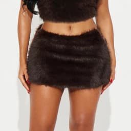 Women Side Bandage Bodycon Skirt Luxury Artificial Fur Mini Skirt Elegant Lady Vintage Grunge Pencil Skirt Female Club Party
