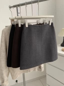 Thickened Woolen Skirt Women's Fashion Slim Fit Wrap High Waist A-Line Short Skirt Autumn Winter Casual Style City Commute