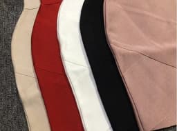 42CM Length Bandage Skirts Women Sexy High Waist Bodycon Mini Asymmetric Skirt Elastic High Street Evening Club Party Bottoms