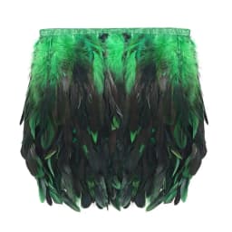 Womens Faux Feather Mini Skirt Elastic Mid Waist A-line Skirt Ladies Mardi Gras Outfit Festivals Carnival Dance Party Supplies