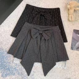 2026 New Gray Pleated Y2k Mini Skirt Women Summer Lace Patchwork Bow Fashion Skirt Lolita Style Striped Dot Print Cute Skirt