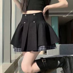 2026 New Gray Pleated Y2k Mini Skirt Women Summer Lace Patchwork Bow Fashion Skirt Lolita Style Striped Dot Print Cute Skirt