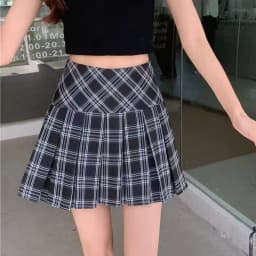 2026 New Gray Pleated Y2k Mini Skirt Women Summer Lace Patchwork Bow Fashion Skirt Lolita Style Striped Dot Print Cute Skirt