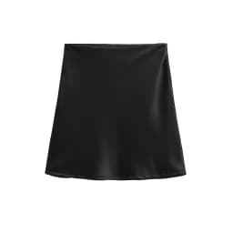 Modern High Waist Asymmetrical Acetate Satin Half Skirt for Women Side Hidden Zipper Short Skirt Elegant A-Line Silhouette