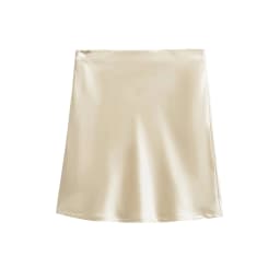 Modern High Waist Asymmetrical Acetate Satin Half Skirt for Women Side Hidden Zipper Short Skirt Elegant A-Line Silhouette