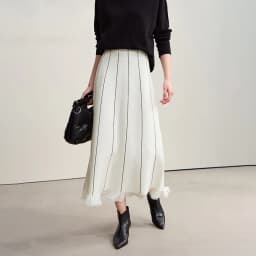 Amii Women's Skirt 2026 Winter New Knitting Striped Tassel A-Line Skirts For Women Versatile Loose Clothing Ladies 12544168