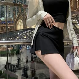 Gidyq Women Sexy Mini Skirts Summer Korean Fashion Female Slim Slit Skirts Y2K Casual All Match Student A Line Skirt New
