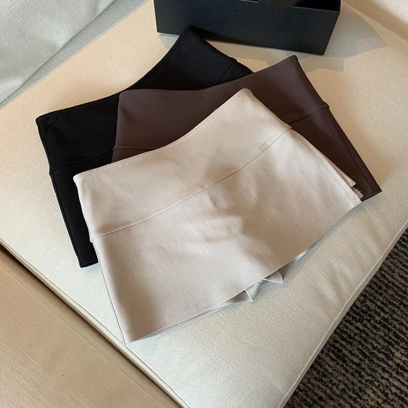 Gidyq Women Sexy Mini Skirts Summer Korean Fashion Female Slim Slit Skirts Y2K Casual All Match Student A Line Skirt New