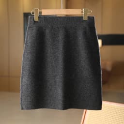 New Chic Women Autumn Winter Warm Soft Luxury Cashmere Dress 100% Merino Wool Mini Skirt Preppy Style Cashmere Knitted Skirt