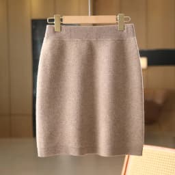 New Chic Women Autumn Winter Warm Soft Luxury Cashmere Dress 100% Merino Wool Mini Skirt Preppy Style Cashmere Knitted Skirt