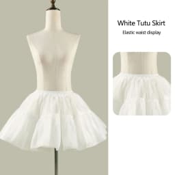 Women 25/35/45cm Skirt 1950s Bubble Skirt Double Layer Pleated Ruffled Petticoat Underskirt for Costume Party