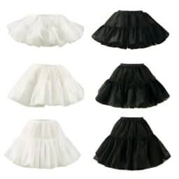 Women 25/35/45cm Skirt 1950s Bubble Skirt Double Layer Pleated Ruffled Petticoat Underskirt for Costume Party