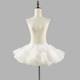 Women 25/35/45cm Skirt 1950s Bubble Skirt Double Layer Pleated Ruffled Petticoat Underskirt for Costume Party