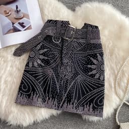Women's High Waist Beading Skirt, Package Hips Skirts, Korean Style, A-line Slim Women's Clothing, Autumn Fashion, Dropshipping
