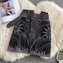 Women's High Waist Beading Skirt, Package Hips Skirts, Korean Style, A-line Slim Women's Clothing, Autumn Fashion, Dropshipping
