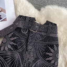 Women's High Waist Beading Skirt, Package Hips Skirts, Korean Style, A-line Slim Women's Clothing, Autumn Fashion, Dropshipping