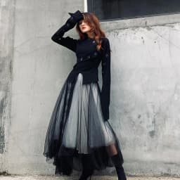 Harajuku Punk Long Skirts For Women Patchwork Gauze Chic Jupe 2026 Faldas Mujer De Moda Japanese Lace A-line Streetwear Skirt