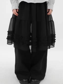 Summer New Pure Color High-End Gauze Skirt Half-length See-through Bordered Mushroom Lace Japanese Style Women's Inner Wear