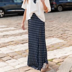 Women Polka Dot Maxi Skirt Elegant Bodycon A Line Flare Long Skirts Cute Dots Print Flowy Maxi Satin Skirt Vintage Streetwear
