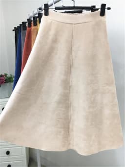 REALEFT New 2025 Autumn Winter Women Suede Midi Skirts High Waist Multi Color Elegant A-Line Skirts Umbrella Ladies Skirt Female