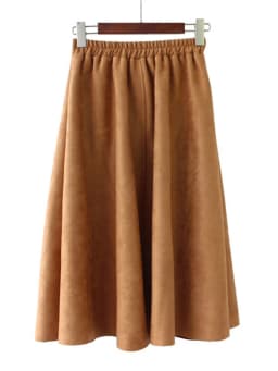 REALEFT New 2025 Autumn Winter Women Suede Midi Skirts High Waist Multi Color Elegant A-Line Skirts Umbrella Ladies Skirt Female