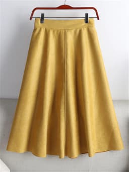 REALEFT New 2025 Autumn Winter Women Suede Midi Skirts High Waist Multi Color Elegant A-Line Skirts Umbrella Ladies Skirt Female