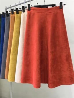 REALEFT New 2025 Autumn Winter Women Suede Midi Skirts High Waist Multi Color Elegant A-Line Skirts Umbrella Ladies Skirt Female
