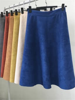 REALEFT New 2025 Autumn Winter Women Suede Midi Skirts High Waist Multi Color Elegant A-Line Skirts Umbrella Ladies Skirt Female
