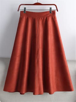 REALEFT New 2025 Autumn Winter Women Suede Midi Skirts High Waist Multi Color Elegant A-Line Skirts Umbrella Ladies Skirt Female