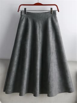 REALEFT New 2025 Autumn Winter Women Suede Midi Skirts High Waist Multi Color Elegant A-Line Skirts Umbrella Ladies Skirt Female