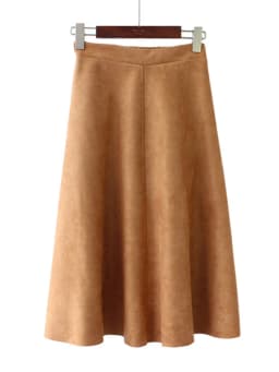REALEFT New 2025 Autumn Winter Women Suede Midi Skirts High Waist Multi Color Elegant A-Line Skirts Umbrella Ladies Skirt Female
