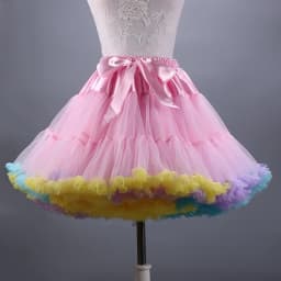 New Adult Short Tulle Pettiskirt Colorful Tutu Skirt Crinoline Jupon Saia for Women