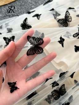SINGREINY 2024 High Qulaity Embroidery Long Skirt Ladies Elastic Waist Butterfly Print Streetwear A Line Loose Mesh Party Skirt