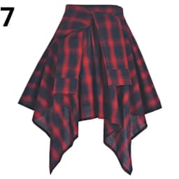 Plaid Skirt Women Pleated Lace-up Tie Mini Skirt Y2k Streetwear Harajuku Vintage Irregular Sports Street Women Fart Curtain