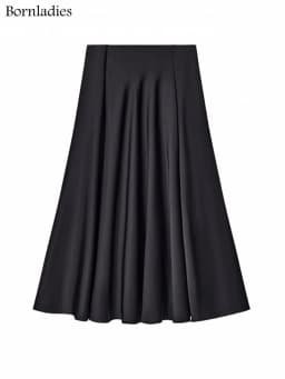 Bornladies Elegant Satin Loose Women Skirt 2025 High Waist Maxi Skirts Streetwear Classic Long Skirt Fashion Female Black Skirt