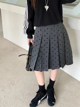 Polka Dot Pleated Skirt Summer Women's High Waist A-line Skirts Fashion Casual Short Skirt Korean Style Clothes