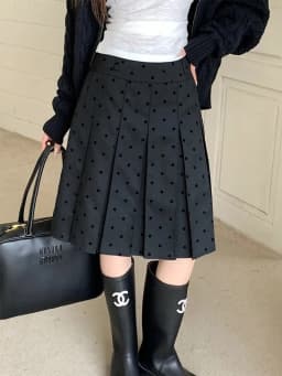 Polka Dot Pleated Skirt Summer Women's High Waist A-line Skirts Fashion Casual Short Skirt Korean Style Clothes