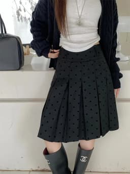 Polka Dot Pleated Skirt Summer Women's High Waist A-line Skirts Fashion Casual Short Skirt Korean Style Clothes