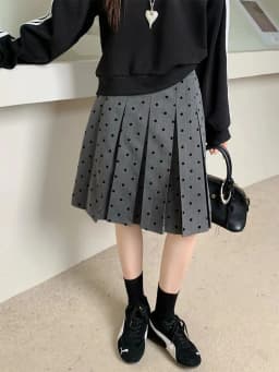Polka Dot Pleated Skirt Summer Women's High Waist A-line Skirts Fashion Casual Short Skirt Korean Style Clothes