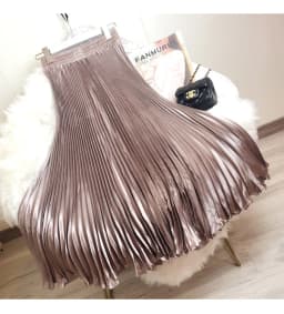 Fashion 2026 Spring Summer Women High Waist Polyester Solid Color Pleated Long Maxi Skirts Casual Women Clothing Outfits