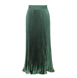 Fashion 2026 Spring Summer Women High Waist Polyester Solid Color Pleated Long Maxi Skirts Casual Women Clothing Outfits