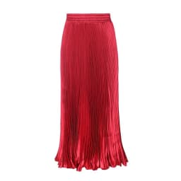 Fashion 2026 Spring Summer Women High Waist Polyester Solid Color Pleated Long Maxi Skirts Casual Women Clothing Outfits