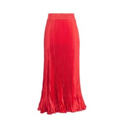 Fashion 2026 Spring Summer Women High Waist Polyester Solid Color Pleated Long Maxi Skirts Casual Women Clothing Outfits