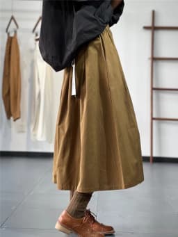 Limiguyue Vitnage A-line Midi Skirt Women Summer Literary Retro Cotton Skirt All Match Versatile Elastic Waist Loose Skirts E613